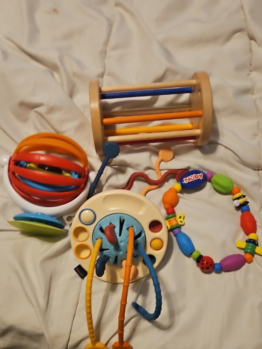 Colorful Nuby & Multi-Brand Baby Activity Toy Bundle - Blue, Orange, Yellow, Red